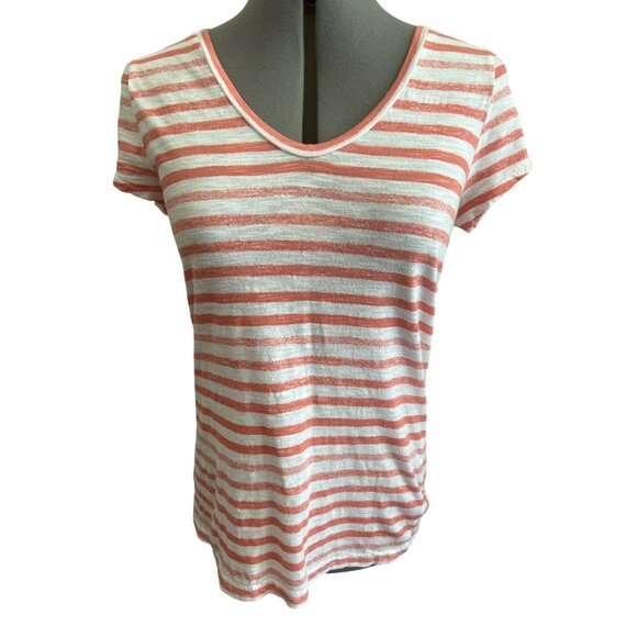 Bundle Of 2 Tees: Calvin Klein Performance Teal & Loft Sunwashed Striped Medium - Picture 3 of 11